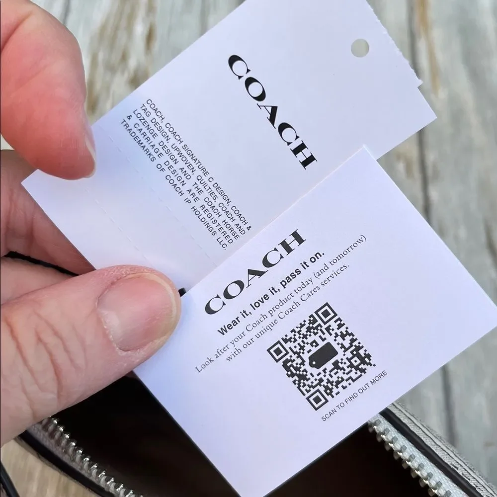 Coach Nolita 19 In Pebbled Leather & Newspaper Print Handbag Purse